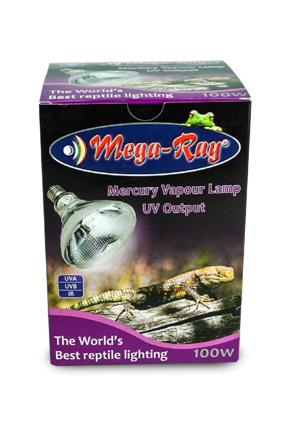 Mega Ray 100 Watt UVB Bulb Front Box Mega Ray 100 Watt UVB Bulb Front Box