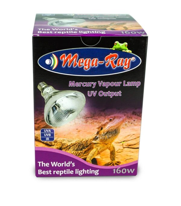 Mega Ray 160 Watt UVB Bulb Front Box Mega Ray 160 Watt UVB Bulb Front Box