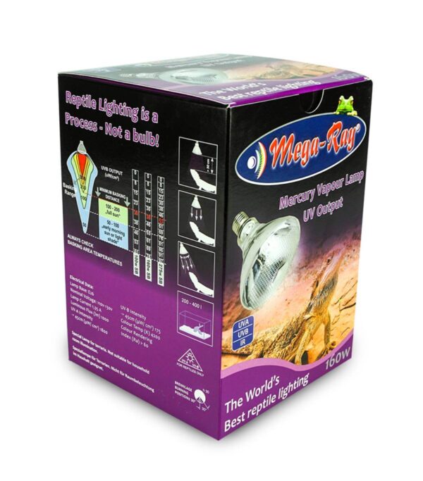 Mega Ray 160 Watt UVB Bulb Side Box Mega Ray 160 Watt UVB Bulb Side Box