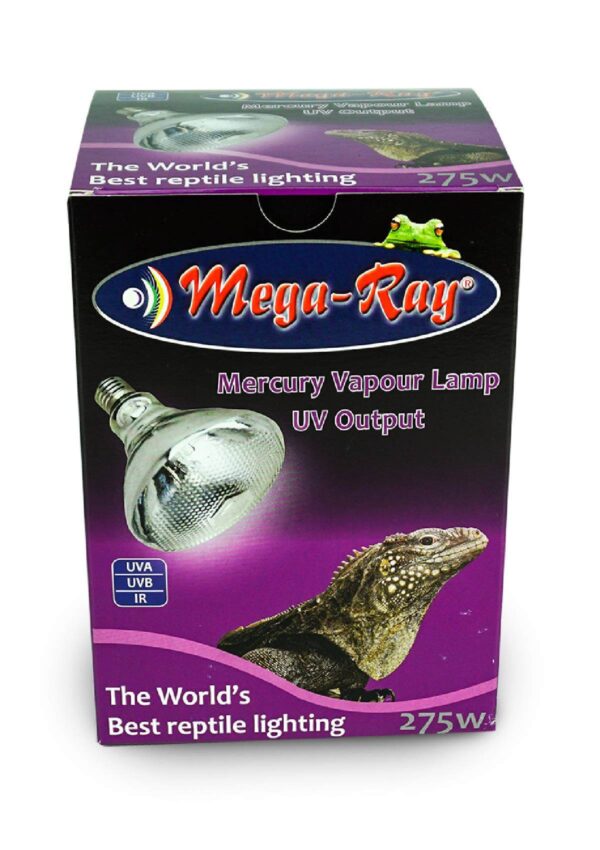 Mega Ray 275 Watt UVB Bulb Front Box Mega Ray 275 Watt UVB Bulb Front Box