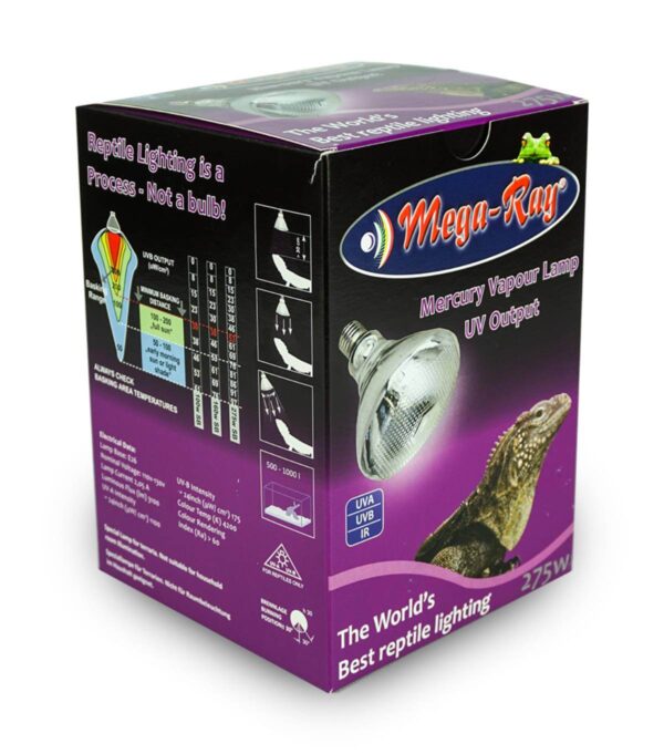Mega Ray 275 Watt UVB Bulb Side Box Mega Ray 275 Watt UVB Bulb Side Box